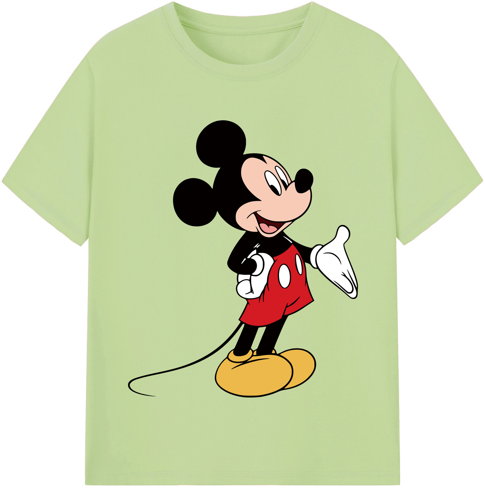 （画像用） ミッキーマウス Mickey Mouse 綿100％半袖Tシャツ（フロントプリント）